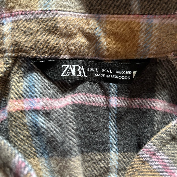 ZARA Shirt/ Shacket Plaid Flannel - Picture 7 of 10